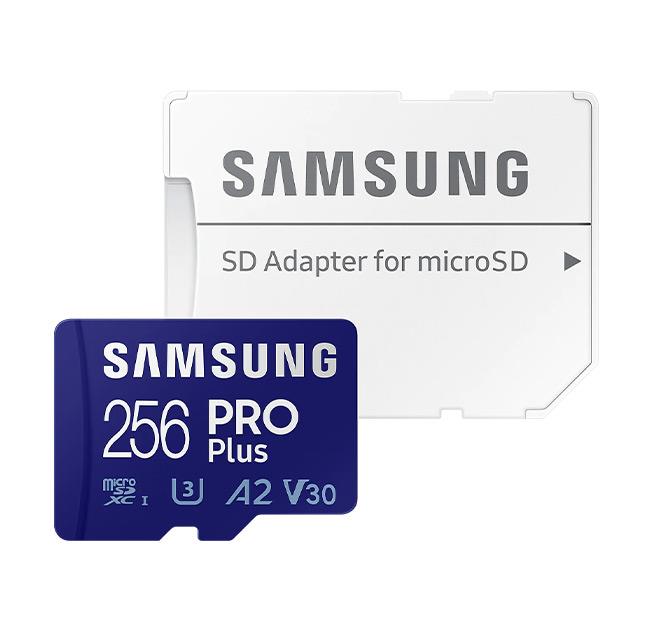 کارت حافظه MicroSDXC سامسونگ مدل PRO Plus UHS-I U3 A2 V30 همراه با آداپتور SD ظرفیت 256 گیگابایت